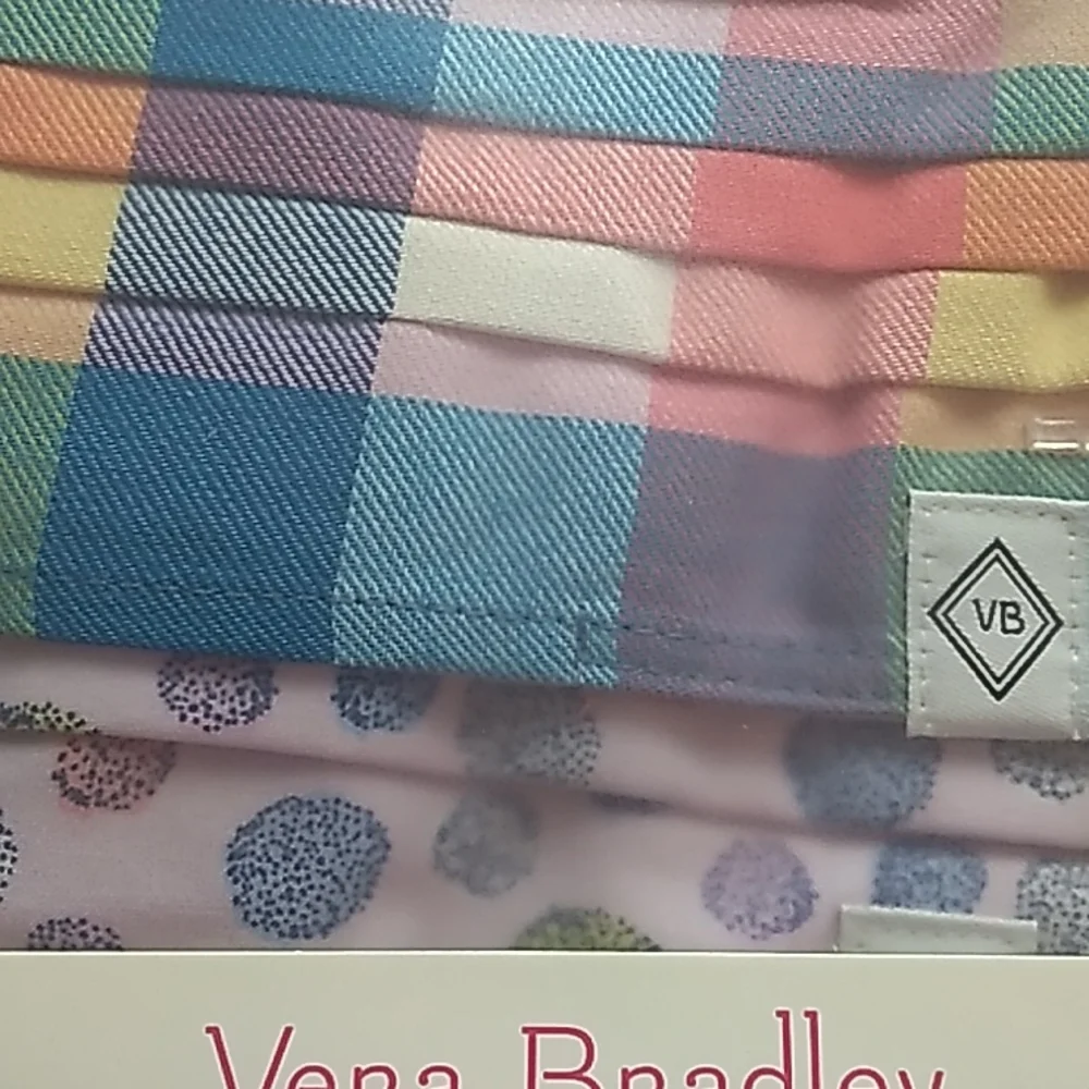 2 Pleated Masks Vera Bradley in pastel themed. Non Medical